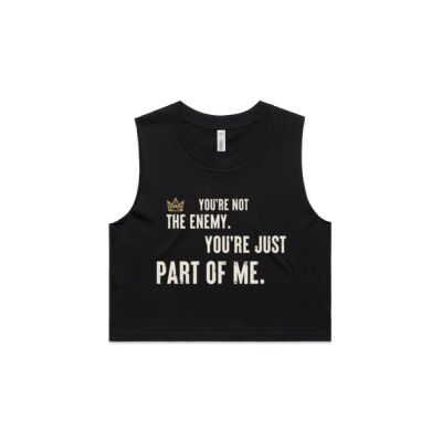 Ladies Sleeveless Crop - Enemy (Light text) Thumbnail